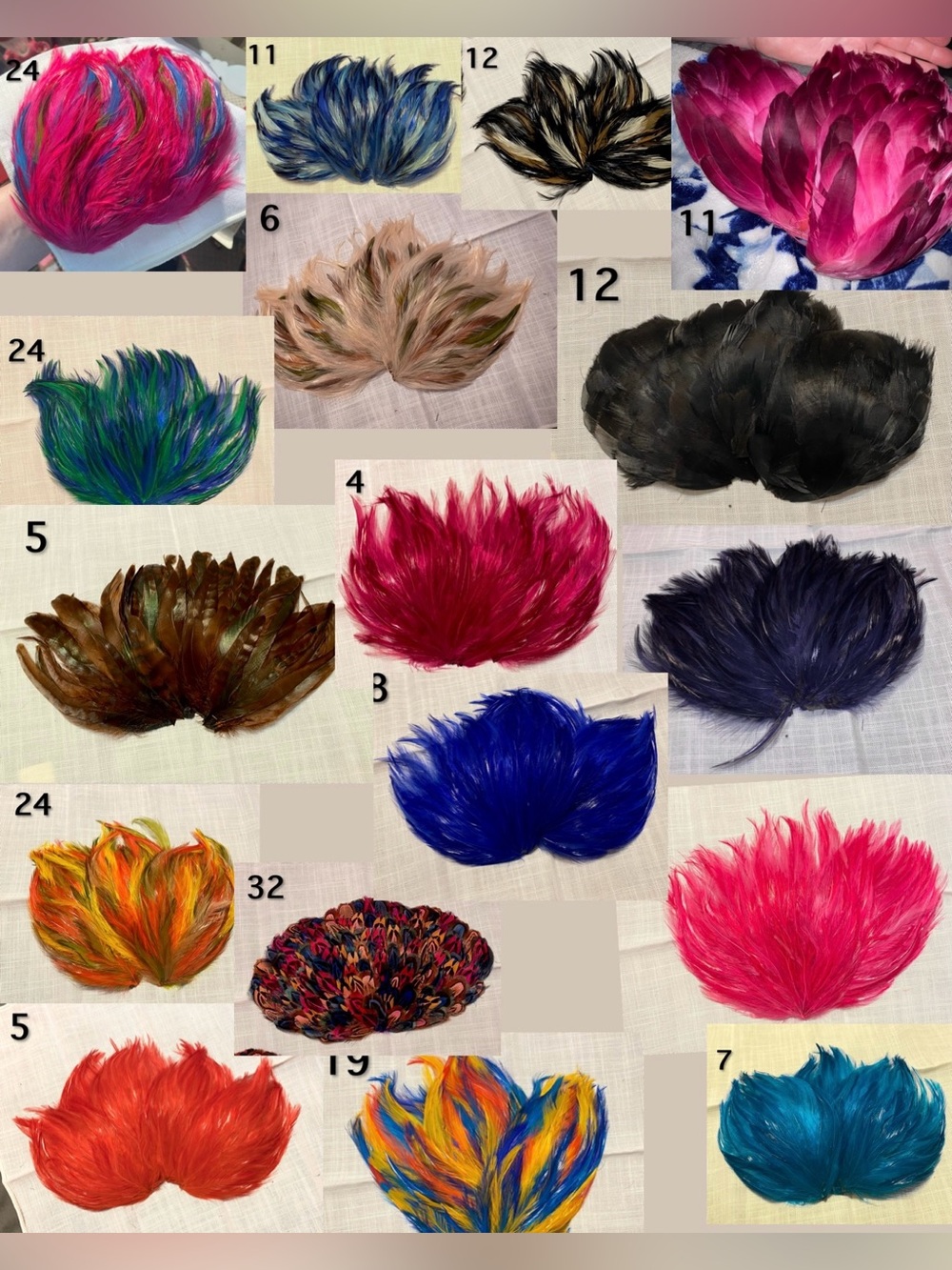 Vtg Feather Pad HUGE LOT for crafts, oddities, millinery, and costuming!